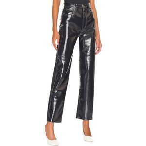 AGOLDE Womens Pants Size 30 Black Patent 90s Pinch Waist Recycled Leather